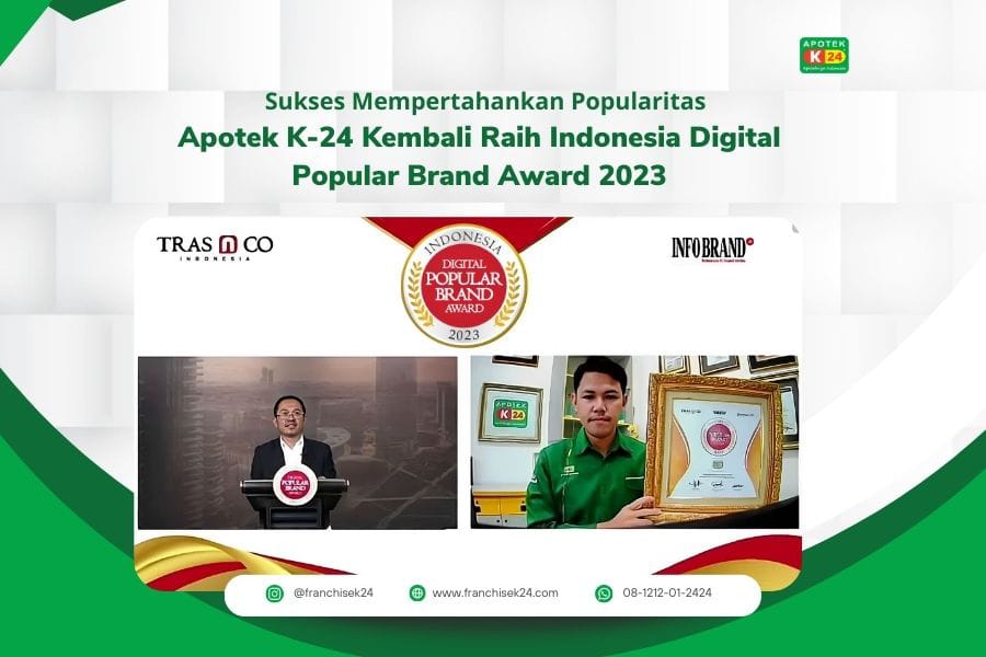 Apotek K-24 Raih Indonesia Digital Popular Brand Award 2023 Lagi!